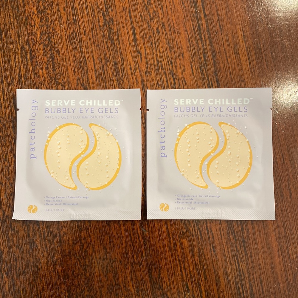 Patchology Serve Chilled Bubbly Eye Gels Unopened Set of 2 with one pair each